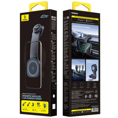 Автотримач з БЗП Baseus PrimeTrip C03 Pro Magnetic Wireless Charging (C0013A) Cosmic Black Автотримач з БЗП Baseus PrimeTrip C03 Pro Magnetic Wireless Charging (C0013A) Cosmic Black