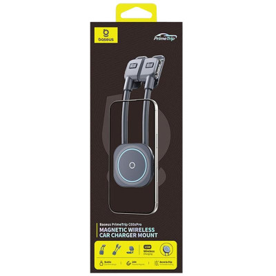 Автотримач з БЗП Baseus PrimeTrip C03s Pro Magnetic Wireless Charging (C0013B) Cosmic Black Автотримач з БЗП Baseus PrimeTrip C03s Pro Magnetic Wireless Charging (C0013B) Cosmic Black