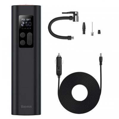 Автомобільний насос Baseus Super Mini Inflator Pump (CRCQ000001) Black