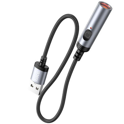 Портативний прикурювач запальничка Hoco UA30 USB Black