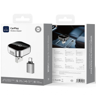 Адаптер WIWU Wi-CP003 car wireless CarPlay (iOS) Silver Адаптер WIWU Wi-CP003 car wireless CarPlay (iOS) Silver