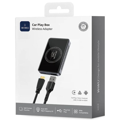 Адаптер WIWU Wi-CP004 Play box car wireless CarPlay (iOS + Android) Black Адаптер WIWU Wi-CP004 Play box car wireless CarPlay (iOS + Android) Black