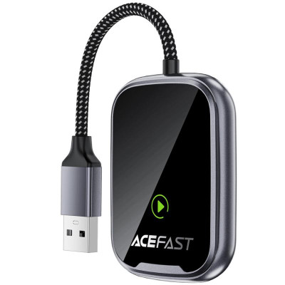 Адаптер Acefast QC1 car wireless CarPlay Gray