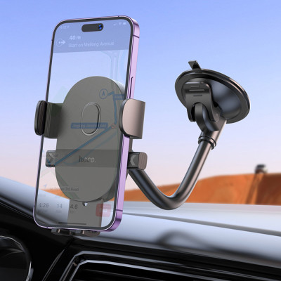 Автотримач Hoco H20 Mighty one-button (windshield) Black