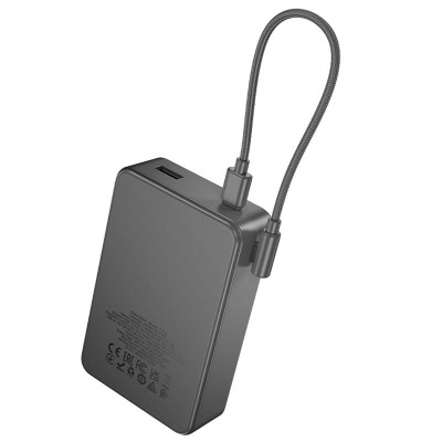 Портативний ЗП Power Bank Hoco J170A Starlight 22.5W+PD20W with cable 20000 mAh Metal gray