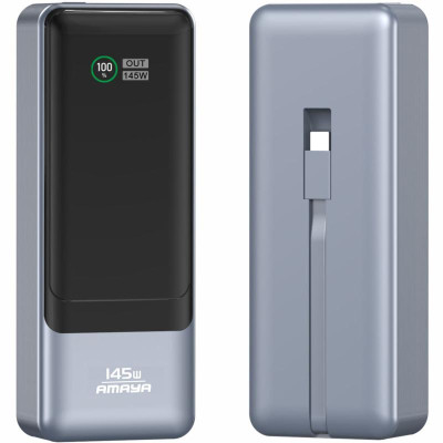 Портативний ЗП Power Bank Amaya FD23 145W with display and cable 20000 mAh Gray