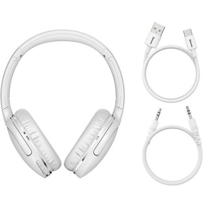 Накладні бездротові навушники Baseus Encok Wireless headphone D02 Pro (NGTD01030) White Накладні бездротові навушники Baseus Encok Wireless headphone D02 Pro (NGTD01030) White