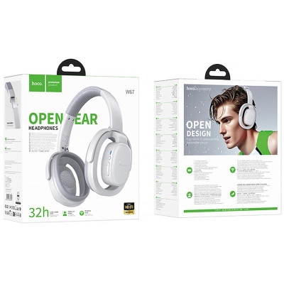 Накладні бездротові навушники Hoco W67 Rhyme Open Ear Gray Накладні бездротові навушники Hoco W67 Rhyme Open Ear Gray