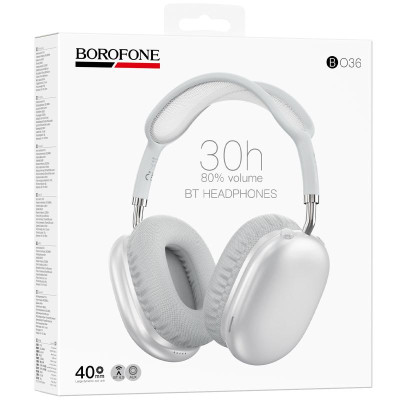 Накладні бездротові навушники Borofone BO36 Tone Silver