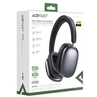 Накладні бездротові навушники Acefast H9 ANC Gray