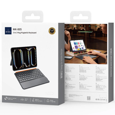 Клавіатура-чохол WIWU MK-005 3 in 1 for iPad Pro 11" (2024) Bluetooth Grey Клавіатура-чохол WIWU MK-005 3 in 1 for iPad Pro 11" (2024) Bluetooth Grey