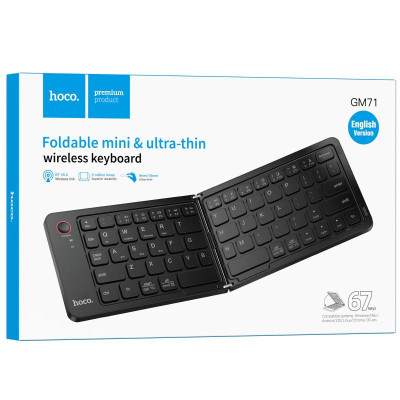 Клавіатура бездротова складна Hoco GM71 Proficient mini 2.4G Black Клавіатура бездротова складна Hoco GM71 Proficient mini 2.4G Black