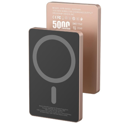 Портативний ЗП Power Bank Amaya APB-WF53 15W з БЗП 5000 mAh Black