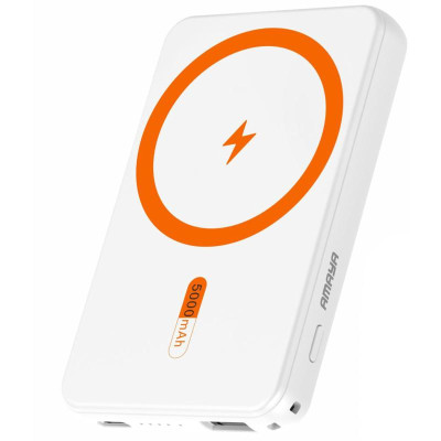 Портативний ЗП Power Bank Amaya W17 15W+PD22.5W з БЗП 5000 mAh White