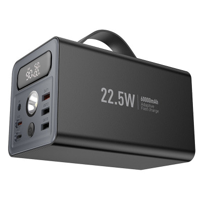 Портативний ЗП Power Bank Hoco J138 22.5W+PD20W+DC12V 60000 mAh Black