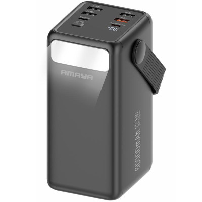 Портативний ЗП Power Bank Amaya APB-60 22.5W flashlight with cable 60000 mAh Black