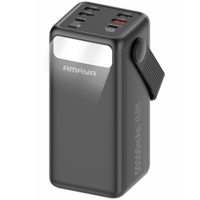 Портативний ЗП Power Bank Amaya APB-50 22.5W flashlight with cable 50000 mAh Black