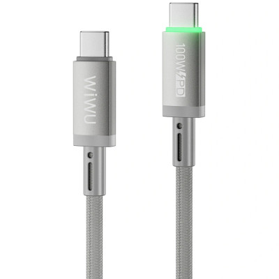 Дата кабель WIWU C084 Maglink Type-C to Type-C 100W (1m) Grey