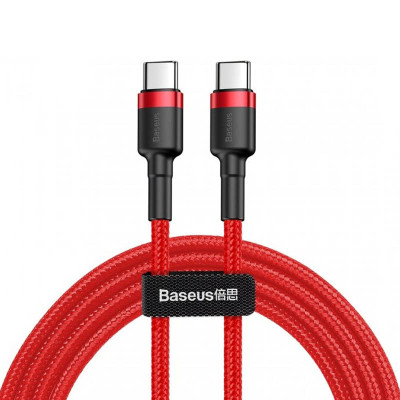 Дата кабель Baseus Cafule Type-C to Type-C PD2.0 60W (2m) (CATKLF-H) Червоний