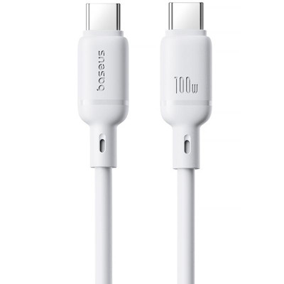 Дата кабель Baseus Silky Series OS Fast Charging Type-C to Type-C 100W (1m) (P10377704) Moon White