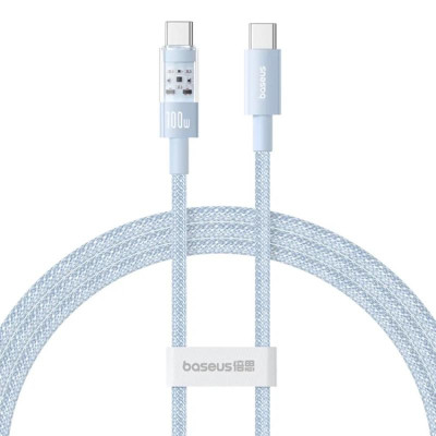 Дата кабель Baseus Gem Fast Charging Type-C to Type-C 100W (2m) (P10373000111-01) Blue