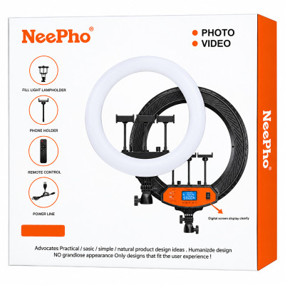 Кільцева світлодіодна LED лампа Neepho NP-21 Black Кільцева світлодіодна LED лампа Neepho NP-21 Black