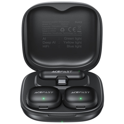 Петличний бездротовий мікрофон Acefast R1 Type-C Black
