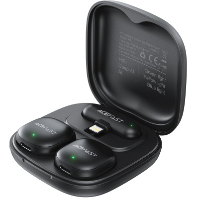 Петличний бездротовий мікрофон Acefast R1 Lightning Black