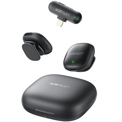 Петличний бездротовий мікрофон Acefast R1 Lightning Black