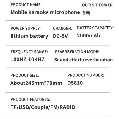 Караоке Мікрофон-колонка DS810 Gold Караоке Мікрофон-колонка DS810 Gold