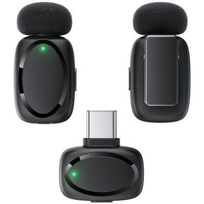 Петличний бездротовий мікрофон Acefast R2 Dual-mic Type-C Black