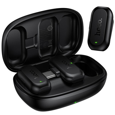 Петличний бездротовий мікрофон Hoco L26 Dual-mic Smart AI (Type-C) Black