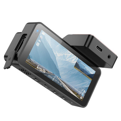 Відеореєстратор Hoco DV12 3.69-inch display with rear camera (2K+720P) Silver gray