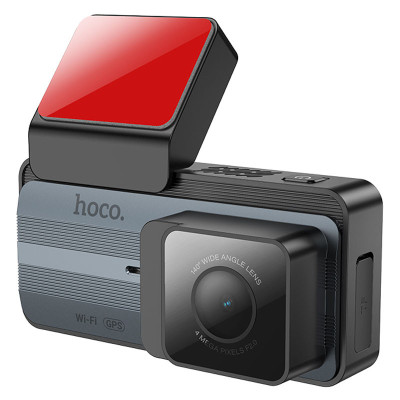 Відеореєстратор Hoco DV12 3.69-inch display with rear camera (2K+720P) Silver gray