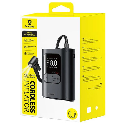 Автомобільний насос Baseus GoTrip VA1 Max 7500 mAh (C01196) Cosmic Black Автомобільний насос Baseus GoTrip VA1 Max 7500 mAh (C01196) Cosmic Black