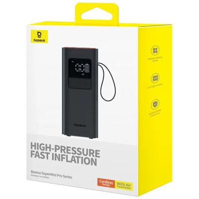 Автомобільний насос Baseus SuperMini Pro Series Wireless Car Inflator (C11159300111-00) Cluster Black Автомобільний насос Baseus SuperMini Pro Series Wireless Car Inflator (C11159300111-00) Cluster Black