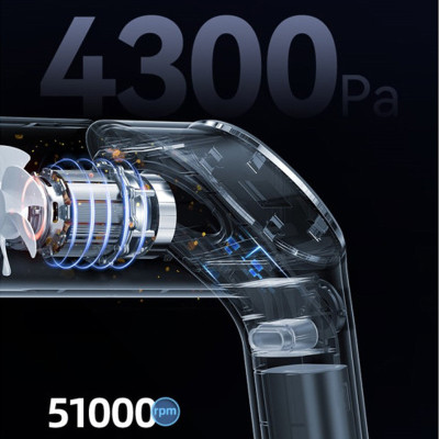 Портативний пилосос Usams US-ZB259 YAJ Series 4300Pa 4000mAh Black Портативний пилосос Usams US-ZB259 YAJ Series 4300Pa 4000mAh Black
