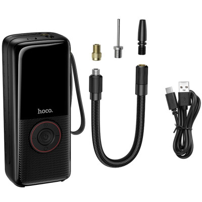 Автомобільний насос Hoco ZP18 Enlighten smart air pump Black Автомобільний насос Hoco ZP18 Enlighten smart air pump Black