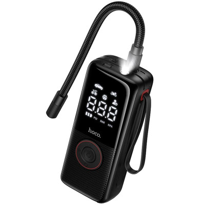 Автомобільний насос Hoco ZP18 Enlighten smart air pump Black