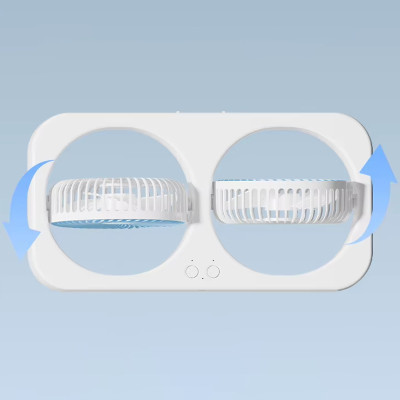 Настільний вентилятор F105 Dual-Fan Design 1800mAh Blue