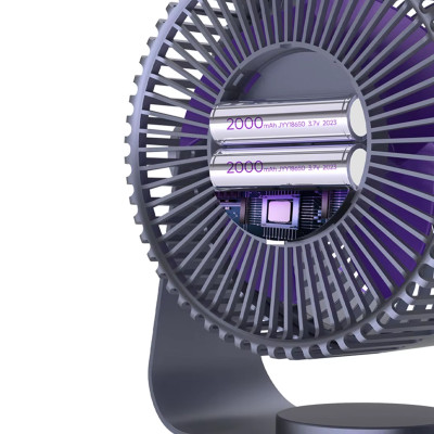 Портативний вентилятор S35 Built-in aromatherapy/mosquito repellent box 2400mAh Black / Purple Портативний вентилятор S35 Built-in aromatherapy/mosquito repellent box 2400mAh Black / Purple