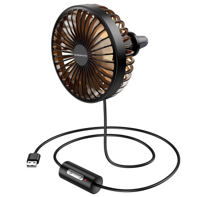 Вентилятор автомобільний Borofone DBF11 three speed (USB-A) Black