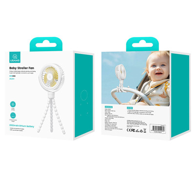 Портативний вентилятор Usams ZB289 Baby Stroller fan 2000mAh White
