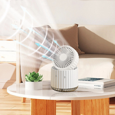 Настільний вентилятор Rapid Cooling 3in1 з водяним охолодженням і підсвічуванням 1200 mAh White