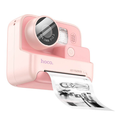 Дитяча фотокамера з моментальним друком Hoco DV200 Dual lens Pink