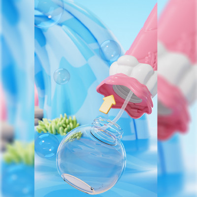 Пістолет з мильними бульбашками H038 Shark + bottle 50ml Pink