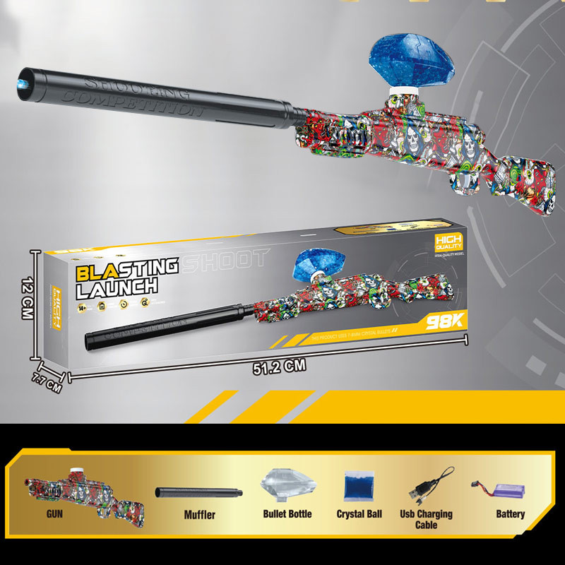 Гвинтівка на гідрогелевих кульках (орбізах) 98K Blasting Launch Colorful Skulls