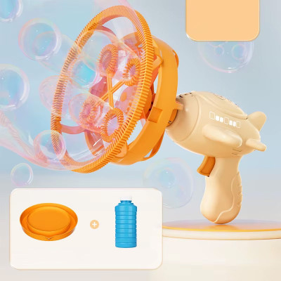 Пістолет для мильних бульбашок H035 Bubble Gun з пропелером 2in1 + bottle 250ml Biege