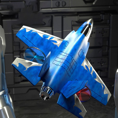 Літак на радіокеруванні SCHE HW39 F35 Fighter Blue
