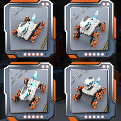 Дитячий восьмиколісний динозавр на радіокеруванні SHT 2590 2.4G (with 2 remote) Grey / Orange